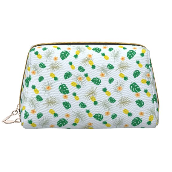 Rateoe Pineapple for Travel Makeup Bag,Large Capacity Cosmetic Bags for Women,Waterproof Portable Pouch Open Flat Toiletry Bag Make up Organizer