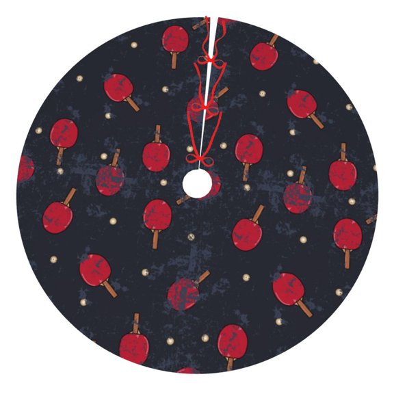 Rateoe Ping Pong Print Christmas Tree Skirt 30" for Xmas Holiday New Year Party Circle Tree Mat Ornaments Decoration