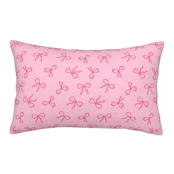 Rateoe Pink Bows Pattern Pillow Covers with Invisible Zipper(Pillows are not Included) Standard Pillowcases-14"x20"
