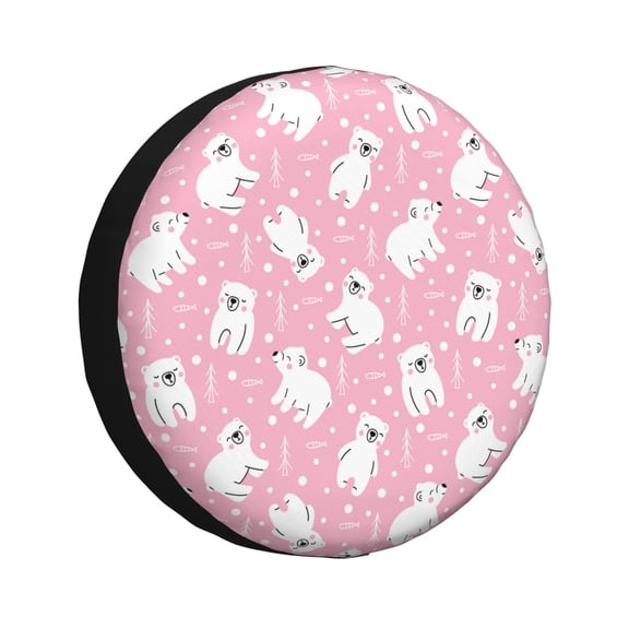 Rateoe Pink Cartoon Bear Pattern Tire Cover Wheel Protectors Weatherproof Wheel Covers Universal Fit for Trailer Rv SUV Truck Camper Travel Trailers Accessories-15 inch