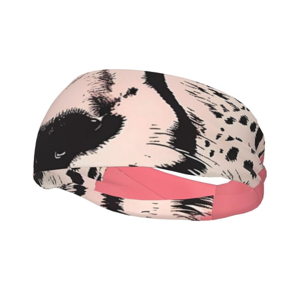 Rateoe Pink Cheetah Art Pattern Sports Headbands ,Moisture Wicking Workout Headband, Sweatband Headbands for Running,Cycling,Yoga,Hairband for Women and Men