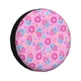 thumbnail image 1 of Rateoe Pink Donuts Pattern Tire Cover Wheel Protectors Weatherproof Wheel Covers Universal Fit for Trailer Rv SUV Truck Camper Travel Trailers Accessories-16 inch, 1 of 6