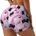 thumbnail image 1 of Rateoe Pink Girl Halloween Printed Power Workout Shorts for Women Tummy Control Squat Proof Ribbed Thick Seamless Scrunch Active Short-Medium, 1 of 8