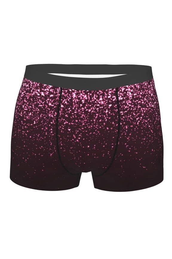 Pink Glitter Sparkles A Mens Boxer Briefs Poly Spandex Performance Boxer Briefs Underwear Hem Boxer Briefs - Large