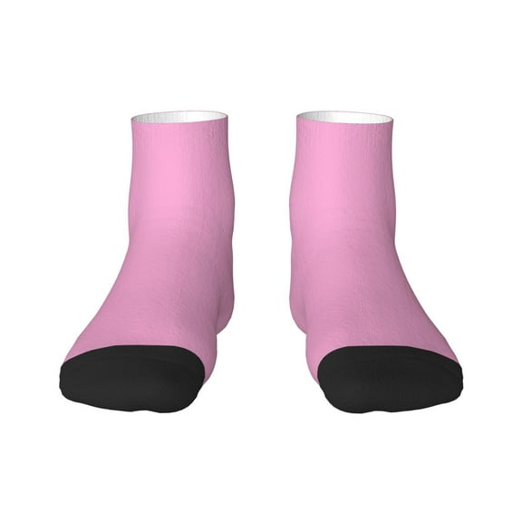 Rateoe Pink Pattern Quarter Crew Socks,Toe Seamed Ankle Socks,Cotton Cushioned Breathable Athletic Crew Sports Socks