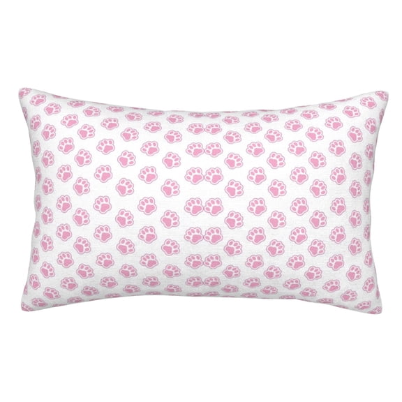 Rateoe Pink Paw Pattern Pillow Covers with Invisible Zipper(Pillows are not Included) Standard Pillowcases-14"x20"