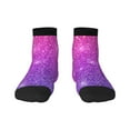 thumbnail image 1 of Rateoe Pink Purple Glitter Pattern Quarter Crew Socks,Toe Seamed Ankle Socks,Cotton Cushioned Breathable Athletic Crew Sports Socks, 1 of 7