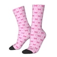 thumbnail image 1 of Rateoe Pink bows for Women Casual Calf Socks - Cute Crew Socks - Thin Soft Above Ankle Socks Size 5-11, 1 of 6
