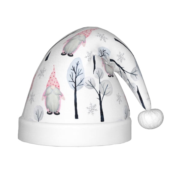 Rateoe Pink oldman Winter Forest Santa Hat Confortable Christmas Hat for Christmas Party Favors Fit for Kids