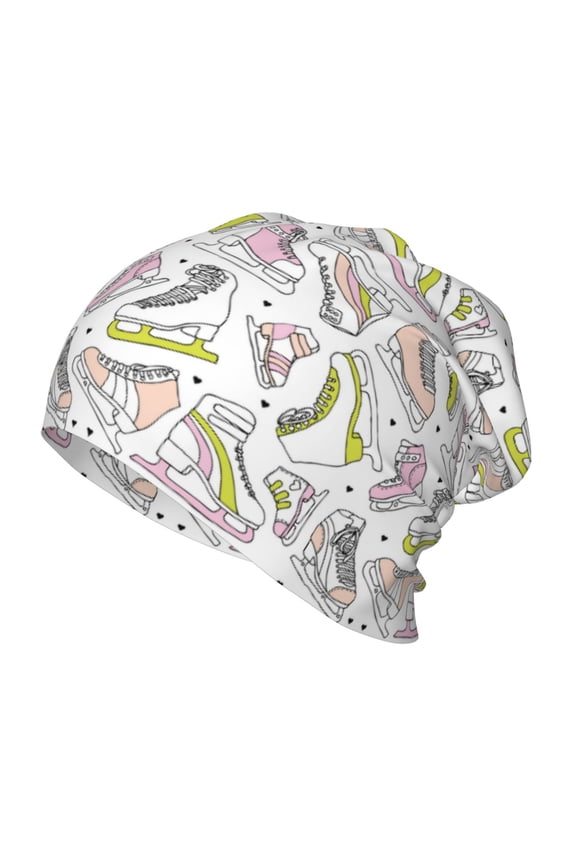 Pink skates Kids Beanie Warm Knit Beanie Hats Boys Girls Winter Hat Soft Slouchy Hats for Kids