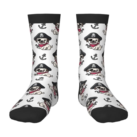 Rateoe Pirate Puppy Pattern Children's Socks, Socks Gifts ,kids Crew Soft Cotton Socks , Moisture-Wicking, Durable, Ideal for Daily Wear & Sports