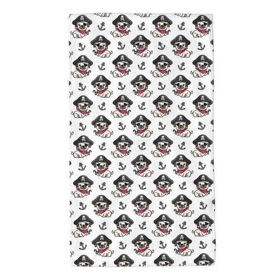 Rateoe Pirate Puppy Pattern Microfiber Towel, Beach Towel, Pool Towel, Quick-dry Travel Towel, Soft and Plush towel, Absorbent Towel-27.5x16 Inch