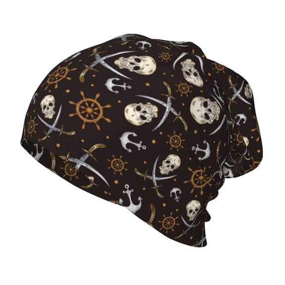 Rateoe Pirate Skulls Kids Beanie Warm Knit Beanie Hats Boys Girls Winter Hat Soft Slouchy Hats for Kids