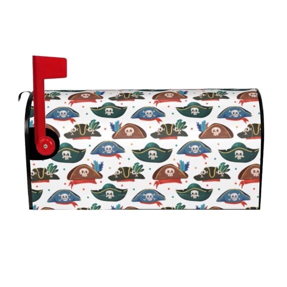 Rateoe Pirate hats Printed Mailbox Covers - Easy to Install Fall, Winter, Spring, Summer Mailbox Cover - Weather and UV-Resistant Mailbox Decor - Mailbox Magnetic Covers-25.5x21 in