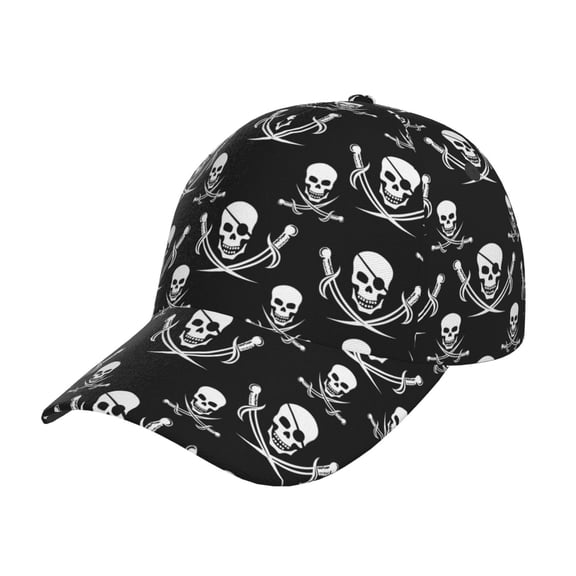 Rateoe Pirate skulls Pattern Men’s Baseball Cap – Adjustable Curved Brim Hat, Soft Cotton Sports Cap for Outdoor, Casual, and Everyday Wear, Comfortable & Breathable