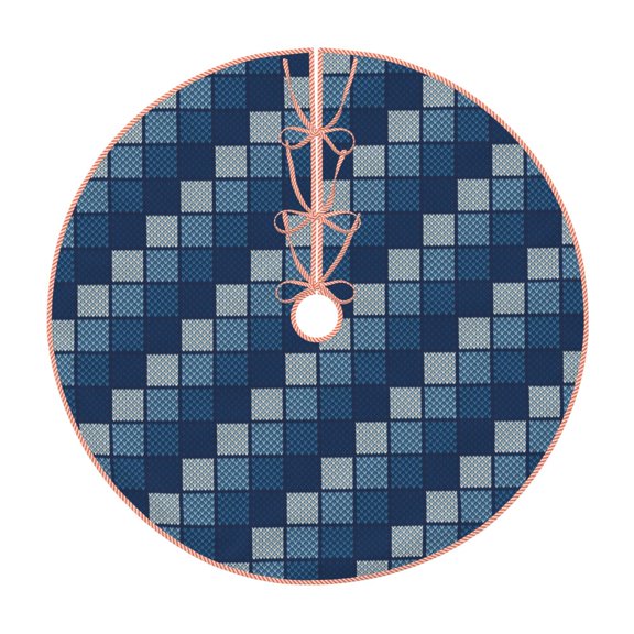 Rateoe Pixel Grid Pattern Christmas Tree Skirt with Ties , Christmas Tree Decorations, Farmhouse Christmas Decor Xmas Holiday Decorations-36"