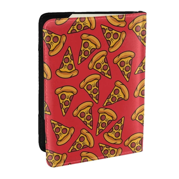 Rateoe Pizza Cartoon Pattern Passport Holder Wallet Leather Mulit-purpose Travel Wallet Credit Cards Case ,Passport Cover for Women Men-6.5 in
