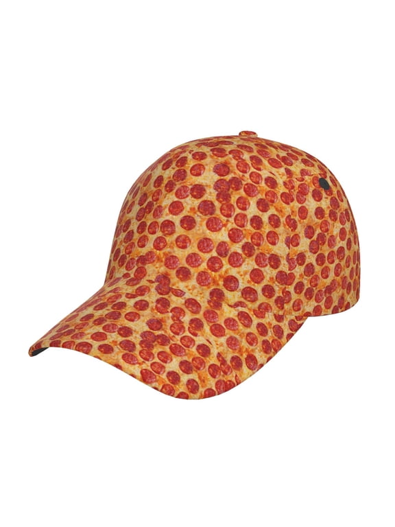 Pizza Pattern Mens Baseball Cap Adjustable Curved Brim Hat, Soft Cotton Sports Cap for Outdoor, Casual, and Everyday Wear, Comfortable & Breathable