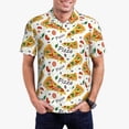 thumbnail image 1 of Rateoe Pizza Slices Pattern Men's Short Sleeve Polo Shirts, Golf Polo Shirts Short Sleeve Performance Moisture Wicking Dry-Large, 1 of 6