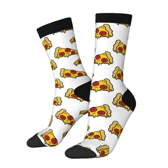 Rateoe Pizza for Women Casual Calf Socks - Cute Crew Socks - Thin Soft Above Ankle Socks Size 5-11