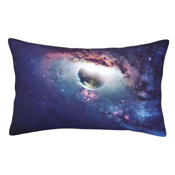 Rateoe Planets Stars And Galaxies Pattern Decorative Pillow Case,Throw Pillow Covers,Plush Pillow Cover,Soft Pillow Case,Velvet Pillow Case-16"x24"