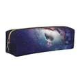 thumbnail image 1 of Rateoe Planets Stars And Galaxies Print Leather Pencil Case with Smooth Zipper, Compact Storage for Writing Tools & Art Supplies, 8.26" x 1.96" x 2.16", 1 of 7