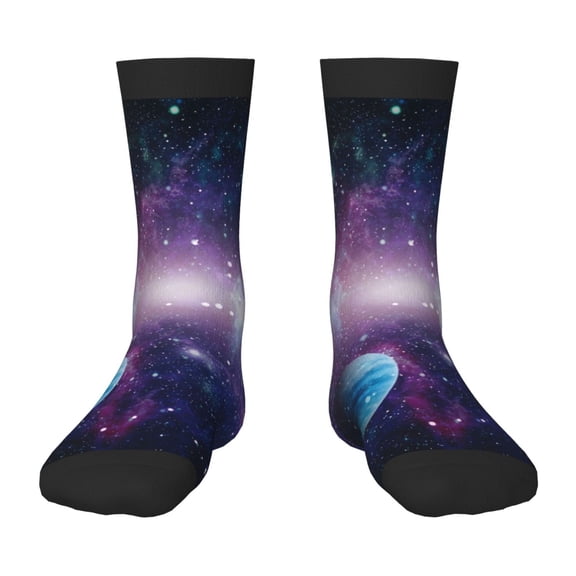 Rateoe Planets Stars And Galaxies1 Pattern Children's Socks, Socks Gifts ,kids Crew Soft Cotton Socks , Moisture-Wicking, Durable, Ideal for Daily Wear & Sports
