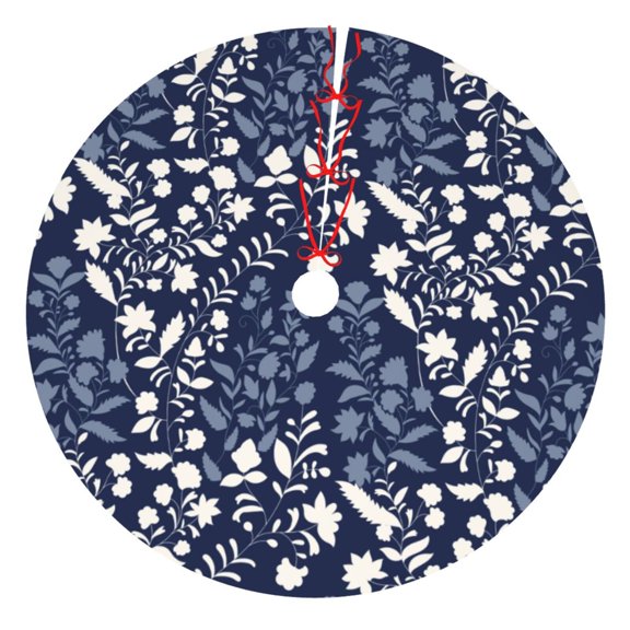Rateoe Plant Print Christmas Tree Skirt 30" for Xmas Holiday New Year Party Circle Tree Mat Ornaments Decoration