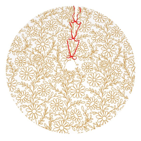 Rateoe Plant Print Christmas Tree Skirt 36" for Xmas Holiday New Year Party Circle Tree Mat Ornaments Decoration