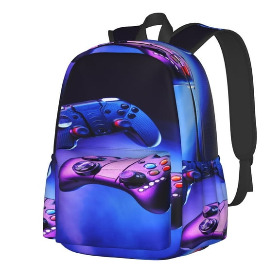 Rateoe Play Gaming Pattern Student Backpack,Backpack for School,Lightweight Bag,Travel Backpack,Outdoor Backpack,Large Capacity Backpack