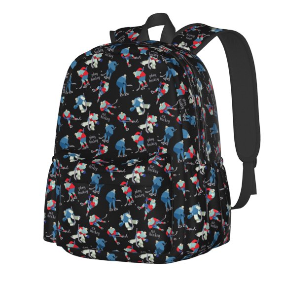 Rateoe Play Hockey Pattern Student Backpack,Backpack for School,Lightweight Bag,Travel Backpack,Outdoor Backpack,Large Capacity Backpack