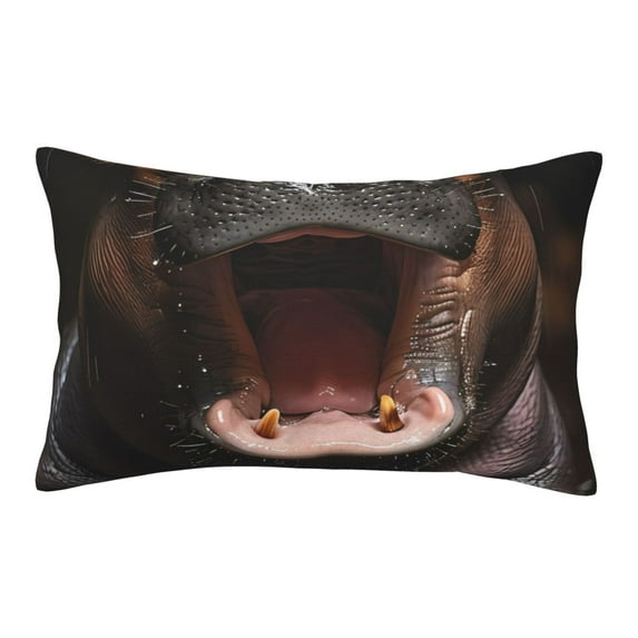 Rateoe Playful Baby Hippo Splash Pattern Pillow Covers with Invisible Zipper(Pillows are not Included) Standard Pillowcases-16"x24"