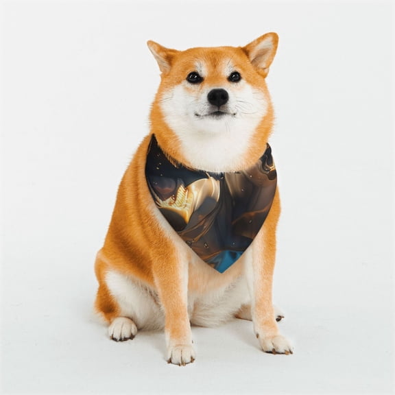 Rateoe Playful Dolphins Underwater Print Pet Scarf for Dogs and Cats – Stylish Reflective Design, Breathable & Durable Pet Bandana with Quick-Release Buckle-Large