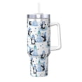 thumbnail image 1 of Rateoe Playful Penguins and Snowmen Printed 40OZ Ice Bully With Handle - Stainless Steel Travel Cup Portable for Hot & Cold Drinks, Travel, Gym, Home, and Outdoor Activities, 1 of 8