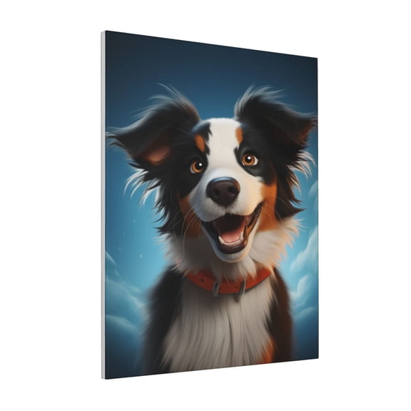 Rateoe Playful Smile Cute Dog Pattern Decorative Picture – Unique Modern Wall Art, Ready-to-Hang Canvas Print for Home (Vertical)