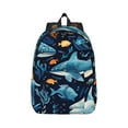 thumbnail image 1 of Rateoe Playful Whales Underwater Scene Pattern Canvas College Laptop Backpack,Travel Daypack,Durable Rucksack Travel Notebook Bag School Backpack Book Bag for Men Women-Medium, 1 of 7