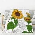 thumbnail image 1 of Rateoe Plump Sunflower And Sketch Pattern Flannel Throw Blanket, Ultra-soft Blanket for Bed, Couch, Car, Hypoallergenic Anti-pilling blanket-80"x60"(Vertical), 1 of 6