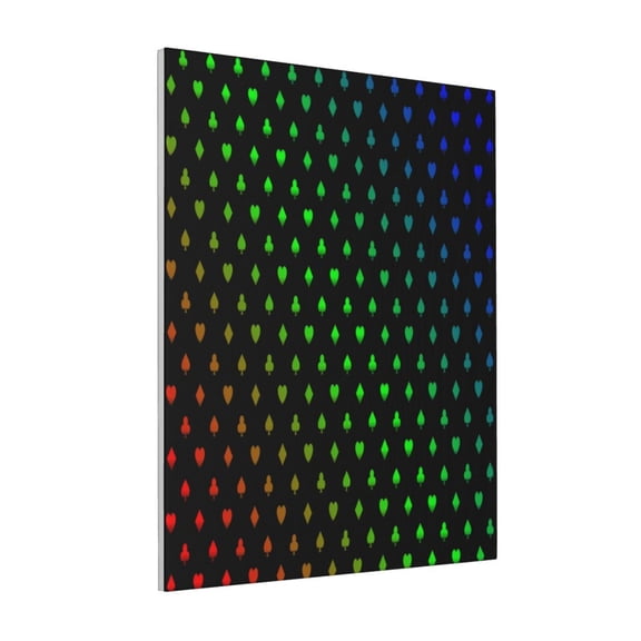 Rateoe Poker Shapes Pattern Decorative Picture – Unique Modern Wall Art, Ready-to-Hang Canvas Print for Home (Vertical)