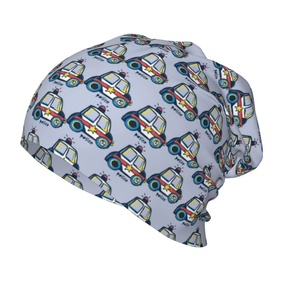 Rateoe Police Car Kids Beanie Warm Knit Beanie Hats Boys Girls Winter Hat Soft Slouchy Hats for Kids