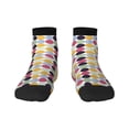 thumbnail image 1 of Rateoe Polka Dot Pattern Quarter Crew Socks,Toe Seamed Ankle Socks,Cotton Cushioned Breathable Athletic Crew Sports Socks, 1 of 7