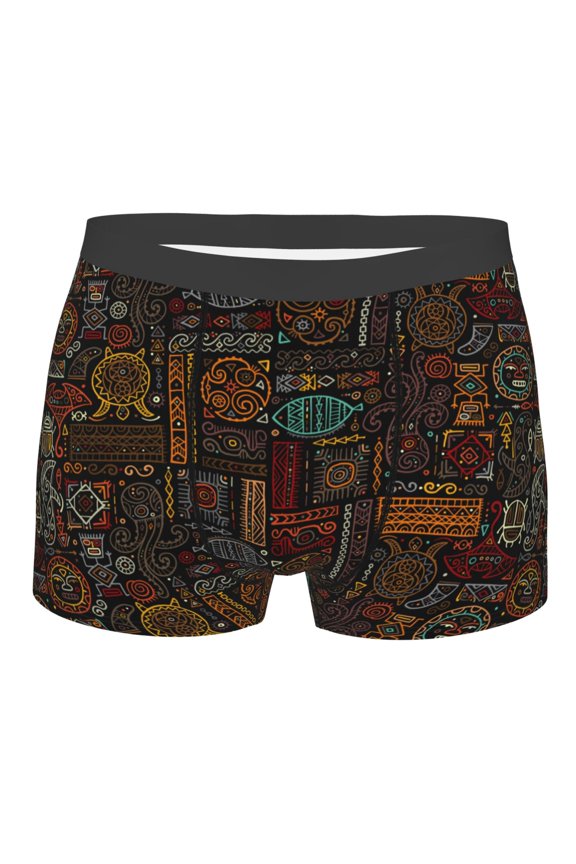 Polynesian Turtles Mens Boxer Briefs Poly Spandex Performance Boxer Briefs Underwear Hem Boxer Briefs - Medium