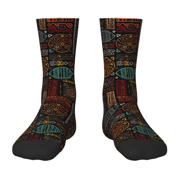 Rateoe Polynesian Turtles Pattern Children's Socks, Socks Gifts ,kids Crew Soft Cotton Socks , Moisture-Wicking, Durable, Ideal for Daily Wear & Sports