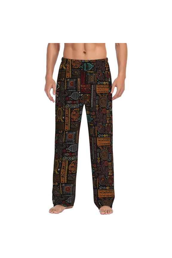 Polynesian Turtles Pattern Men’s Ultra-Soft Comfy Pajama Lounge Pants Sleepwear,Comfortable Lounge Wear,lightweight Pajamas, Casual Home Wear-X-Large
