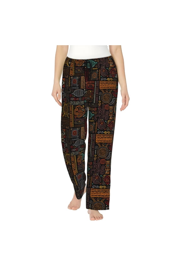 Polynesian Turtles Pattern Women’s Ultra-Soft Comfy Pajama Lounge Pants Sleepwear,Comfortable Lounge Wear,lightweight Pajamas, Casual Home Wear-Small