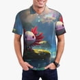 thumbnail image 1 of Rateoe Pond Cute Axolotl Pattern Men's Short Sleeve Polo Shirts, Golf Polo Shirts Short Sleeve Performance Moisture Wicking Dry-Small, 1 of 6