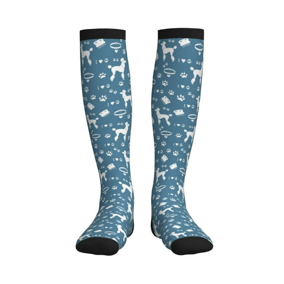 Rateoe Poodle Dog Compression Socks for Women and Men 20-30mmHg-Circulation Support Socks Knee High Nurse Pregnant Running Medical and Travel Athletic