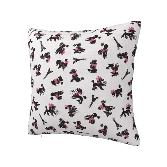 Rateoe Poodle Dog Pattern Throw Pillow Cover Premium Pillow Stuffer Sham Square for Decorative Cushion Bed Couch Sofa(Pillow insert not included)