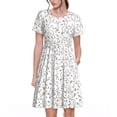thumbnail image 1 of Rateoe Poodle Dog Pattern Women’s Short Sleeve Dress – Casual Elegant Summer A-Line Dress for Everyday Wear, 1 of 6