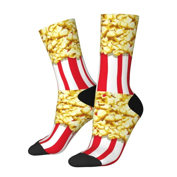 Rateoe Popcorn for Women Casual Calf Socks - Cute Crew Socks - Thin Soft Above Ankle Socks Size 5-11