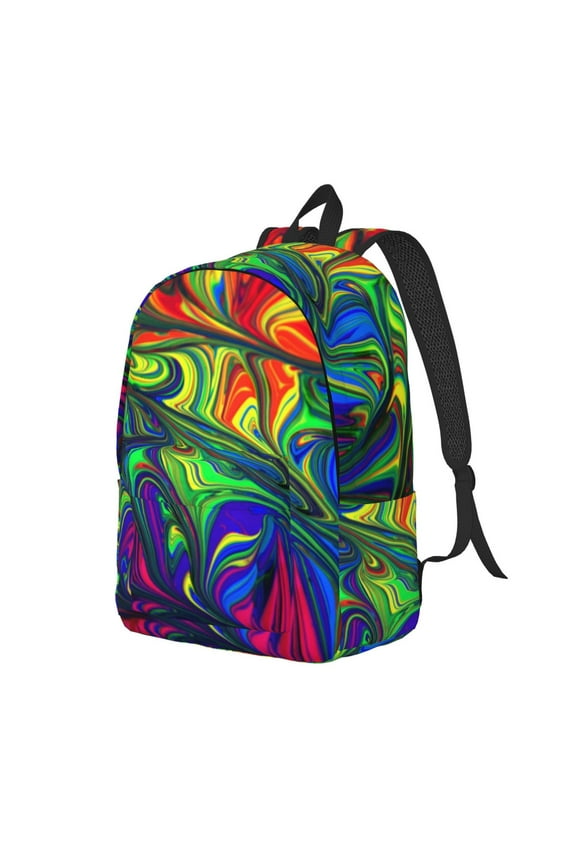 Pride Rainbow Pattern Durable Canvas Backpack for Men & Women – Stylish & Lightweight – Adjustable Straps, Multiple Pockets – Fits 15-17 Inch LaptopsSmall